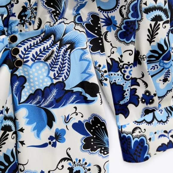 Sold!!NWT Zara MIDI dress V neck wrap front - Picture 8 of 9